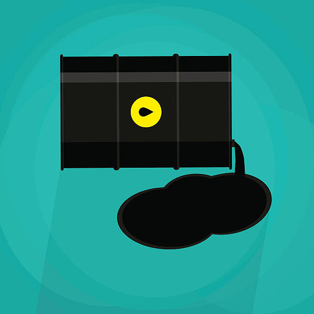 istock black metal oil barrel with logo icon. 618070410