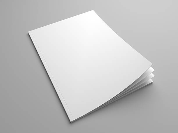 istock Blank 3D illustration magazine cover mock up with openig pages. 618070916