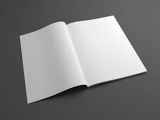 istock Blank open 3D illustration magazine mock up with two pages 618178240