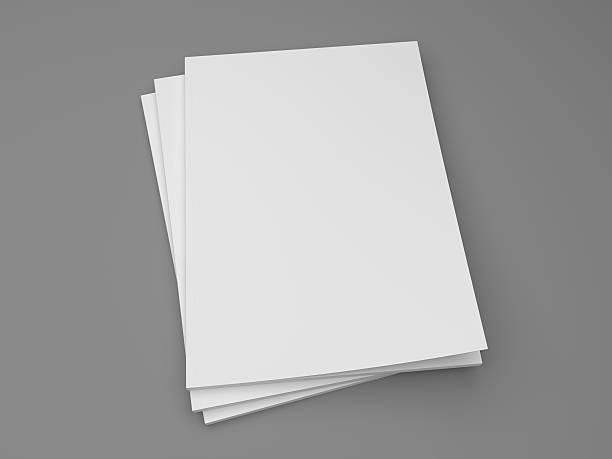 istock Blank 3D illustration empty stack of magazines, books on gray. 618178380