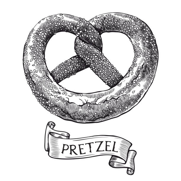 Pretzels. Vector sketch Pretzels. Vector sketch on a white background oktoberfest pretzel stock illustrations