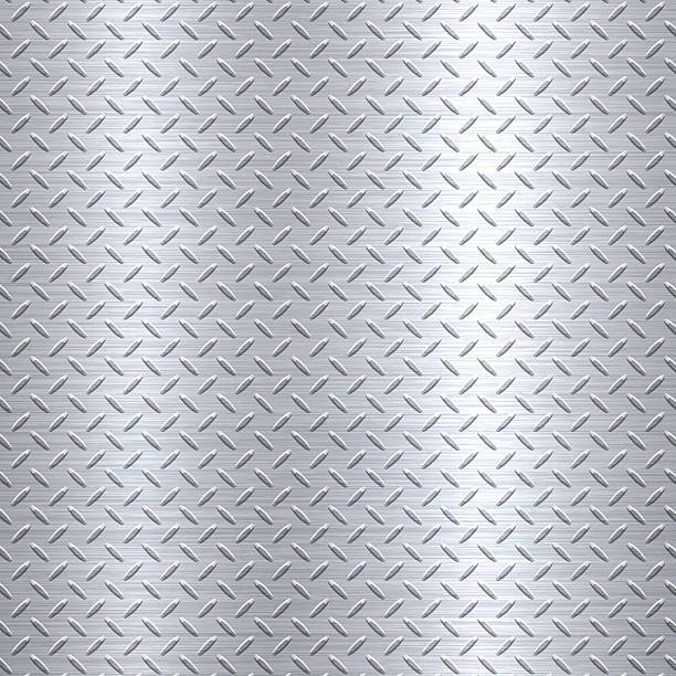 Background of Metal Diamond Plate in Silver Color Background of metal diamond plate in silver color can be used for design.  diamond plate stock illustrations