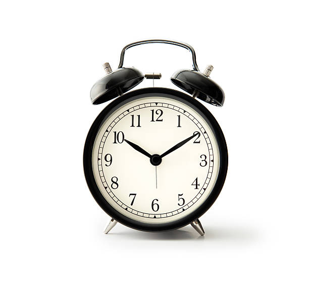 Black alarm clock Black alarm clock isolated on white bell photos stock pictures, royalty-free photos & images