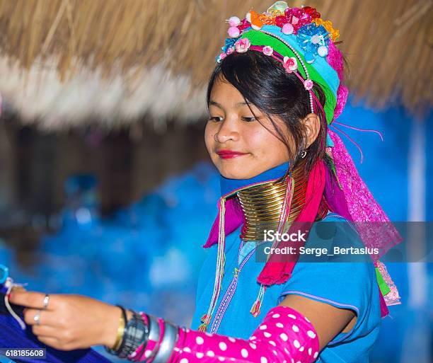Karen Tribal Girl From Padaung Long Neck Hill Tribe Village Stock Photo - Download Image Now