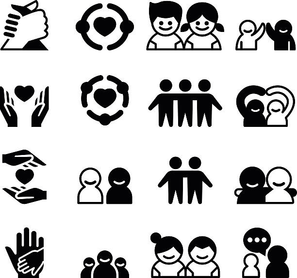 Friendship & Friend icons Friendship & Friend icons kids holding hands stock illustrations