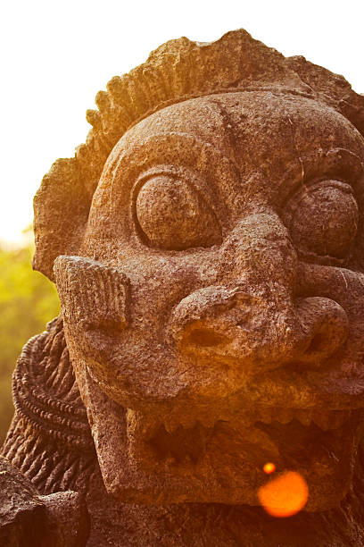 istock Sculpture of lion head at Konark Temple 618186900