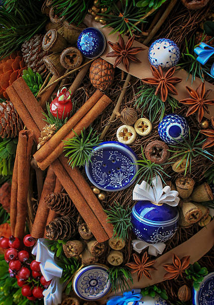 istock beautiful Christmas wreath, New Year festive decoration 618189532