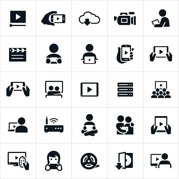 Vector illustration of Media Streaming Icons