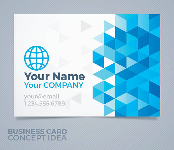 ilustrações, clipart, desenhos animados e ícones de cartão de visita abstrato triângulo - business card design marketing branding