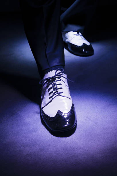 istock Black and white male dancing shoes 618194132