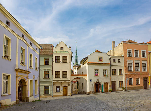 istock Small square with church on background in Olomouc, Czech Republic 618194180