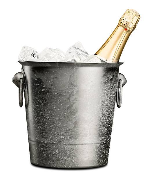 Champagne Bottle of Champagne in Ice Bucket cooler stock pictures, royalty-free photos & images