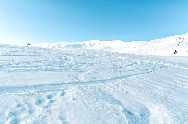 istock Descent. Ski resort. Swiss Alps 618197348
