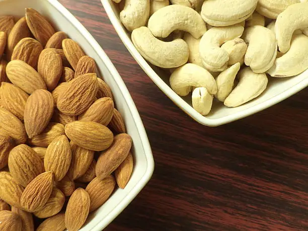 Almonds and cashewnuts