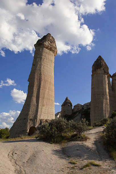 istock Erected rock pillars in valley in Turkey 618200898
