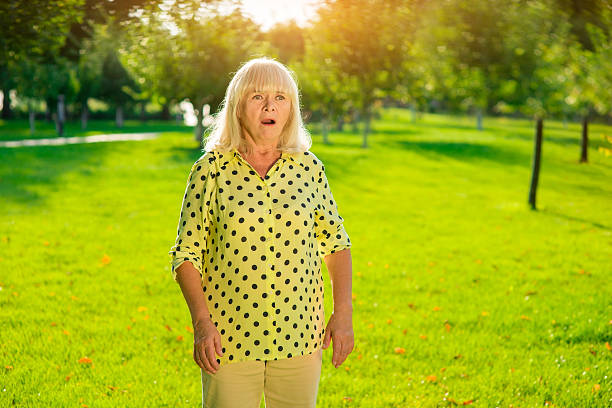 istock Surprised senior woman. 618205830