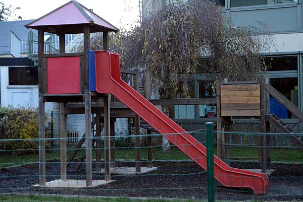 istock Slide of red color for children 618207244