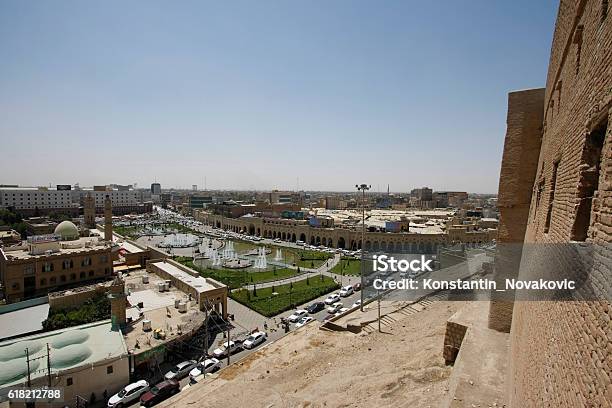View Of Arbil Citadel And Bazaar Area Stock Photo - Download Image Now - Arbil, Mosul, Baghdad