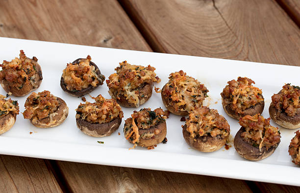 istock Baked Stuffed Mushrooms with Melted Cheese 618213618