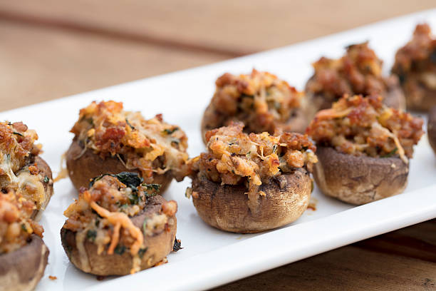 istock Baked Stuffed Mushrooms with Melted Cheese 618213680