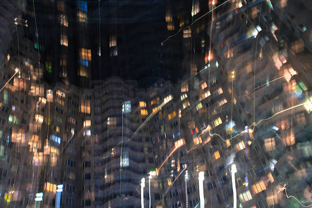 istock Night view of windows in a skyscraper 618216894