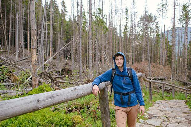 istock man hiker hiking on trail 618218304