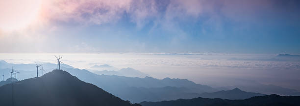 istock stretches of mountains and wind turbines 618221328