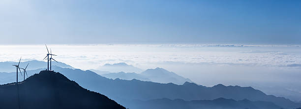 istock panoramic view of the blue ridge mountains and wind turbines 618221450