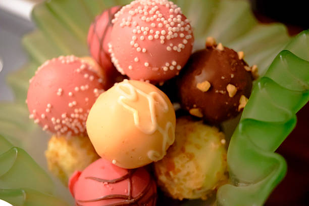 istock Pink Chocolate with Heart Truffles 618221604