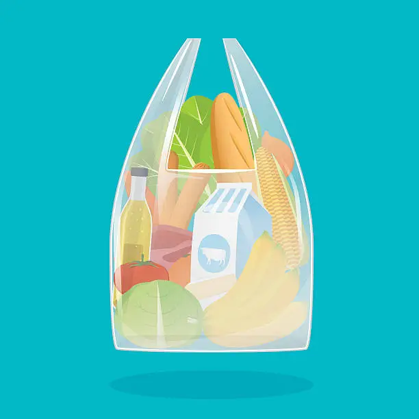 Vector illustration of grocery shopping