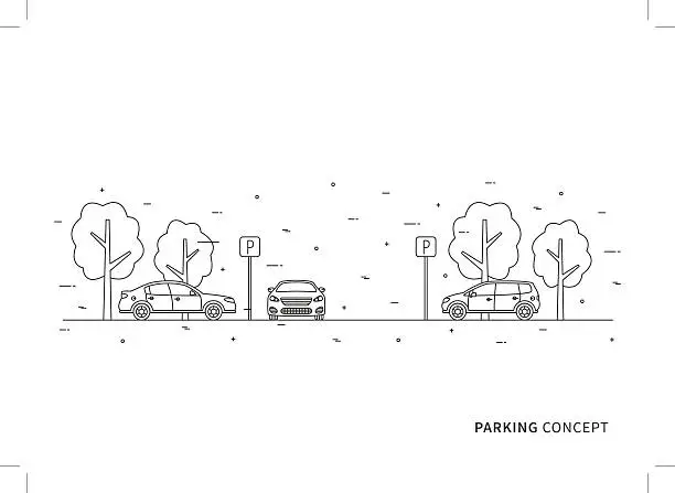 Vector illustration of Parking vector illustration