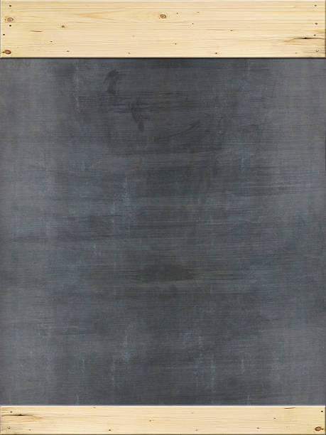 istock the full empty dark black chalkboard/blackboard with wood frame 618223088