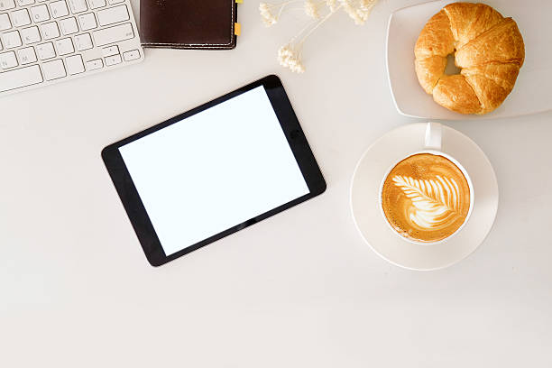 istock Latte Art Coffee on Desk Work ,Startup Concept 618225608