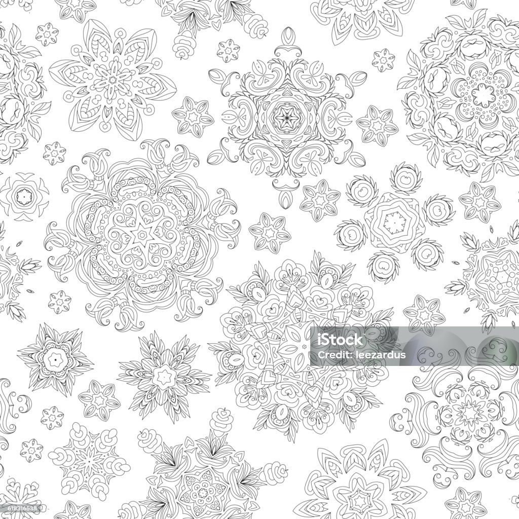 Christmas Drawing Pattern Christmas Pattern From Snowflakes For A Card Vector Coloring Book Stock ...