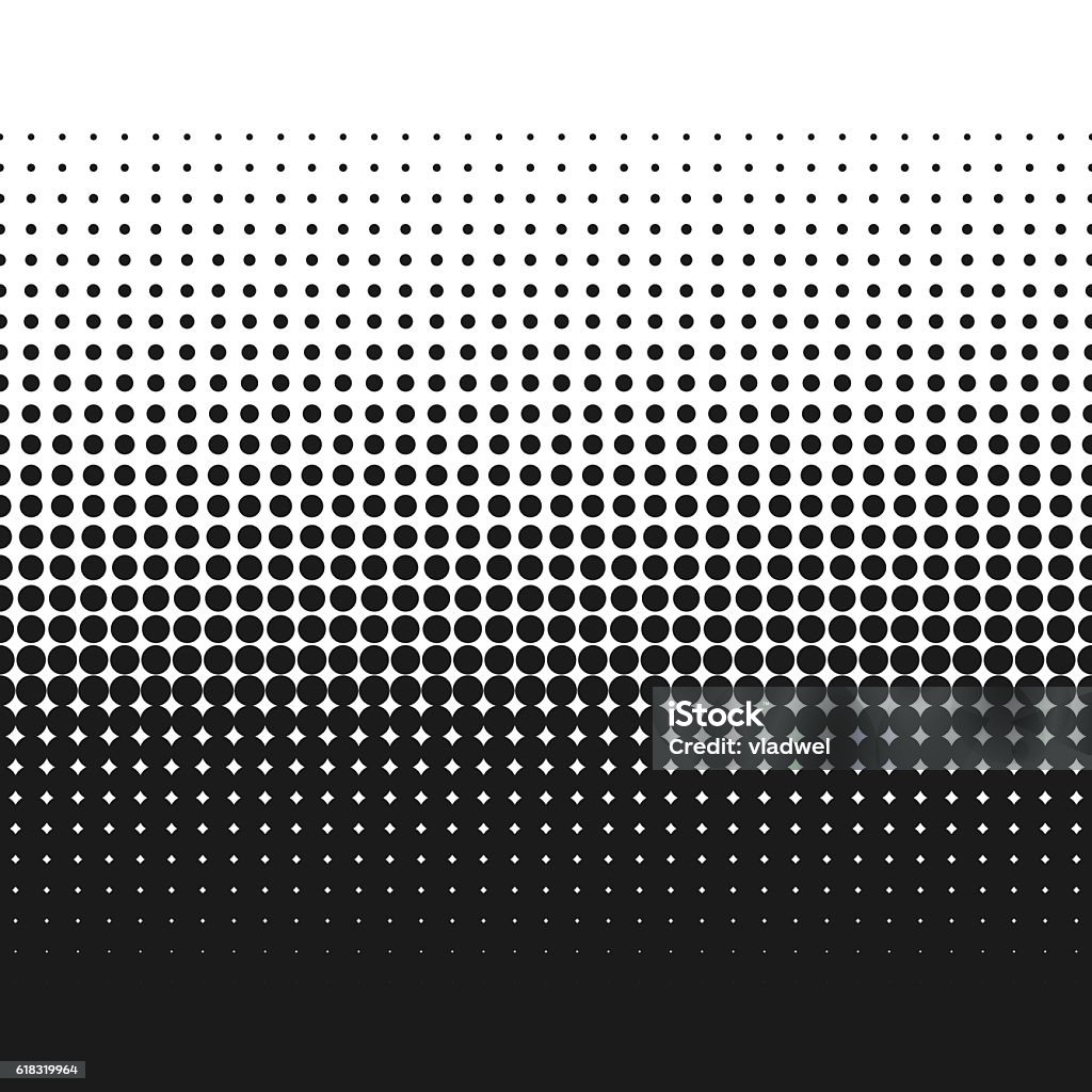 Illustration vectorielle dégradée en pointillés, arrière-plan de texture des points en demi-teintes - clipart vectoriel de Similigravure libre de droits