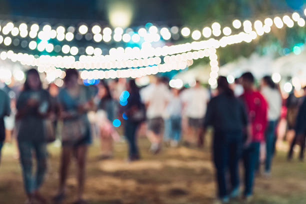 istock Festival Event Party Hipster People Blurred Background 618325230