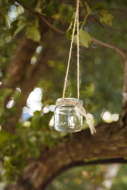 istock hanging glass jar on the tree, at wedding, 618326380