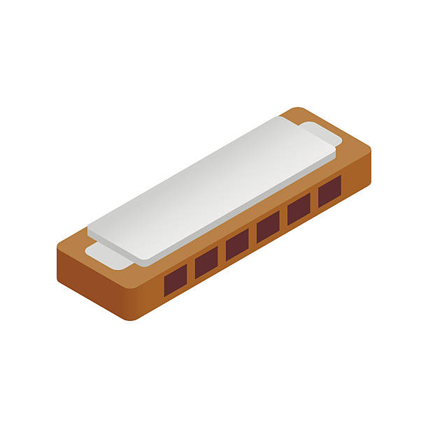 Harmonica isometric 3d icon Harmonica isometric 3d icon on a white background harmonica stock illustrations