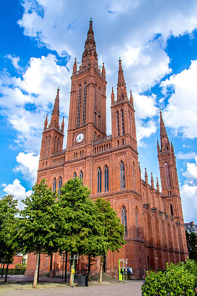 The Market church in Wiesbaden, Germany The "Marktkirche" ( Market church in English) in Wiesbaden, Germany church hessen religion wiesbaden stock pictures, royalty-free photos & images