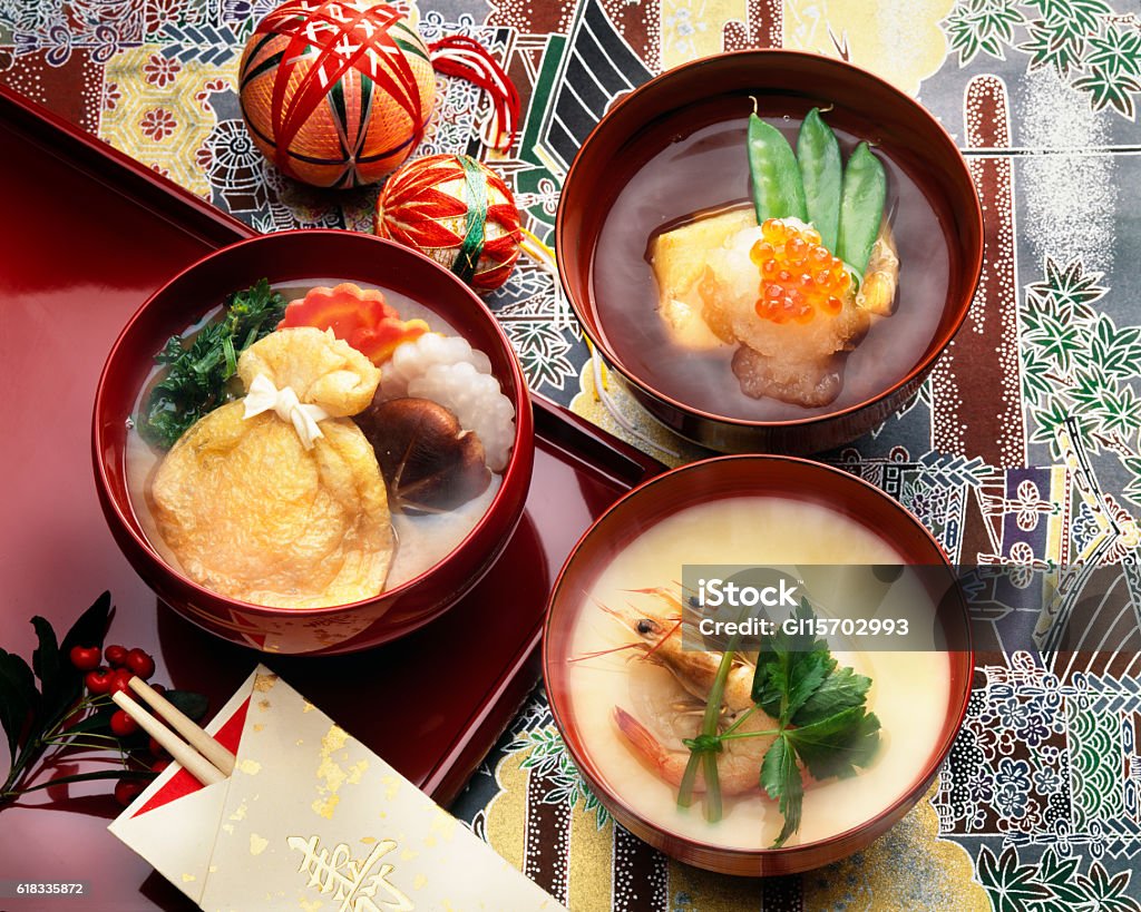 Menu Zoni Zoni Three Types Stock Photo - Download Image Now - Horizontal, Japan ...