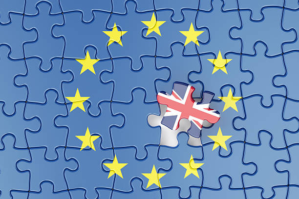 istock Great Britain and EU puzzles, Brexit referendum concept, 3D rend 618337778