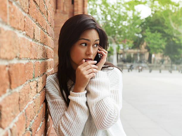 Beautiful woman talking using a smartphone