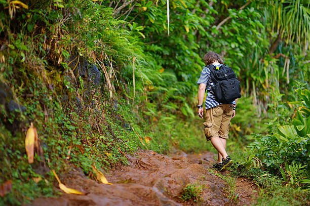 istock Young hiker on Kalalau trail in Kauai 618338912