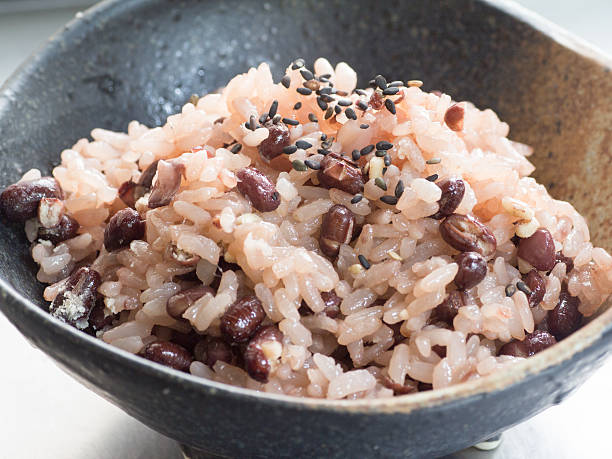 istock Japanese cuisine, cooked red bean sticky rice 618339372