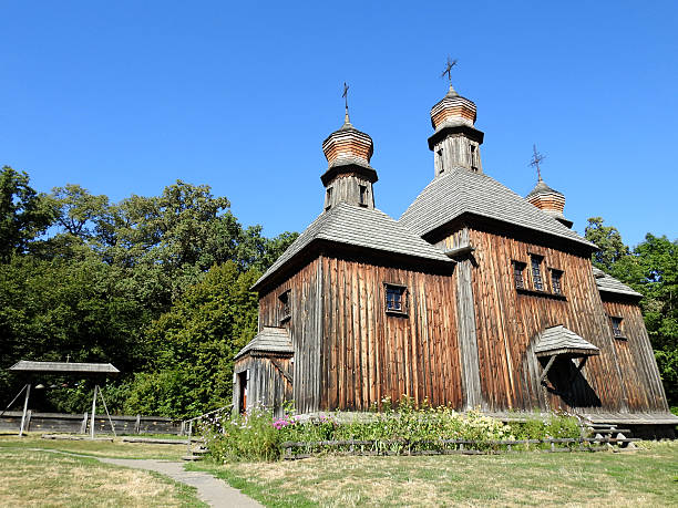 istock The old wooden church 618340502