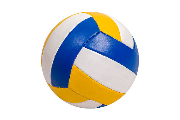 ballon de volley-ball isolé sur fond blanc - ballon de volley photos et images de collection