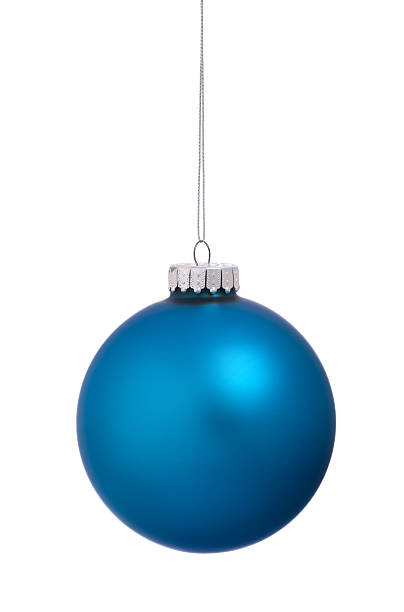 Christmas Ornament Bauble Blue Isolated on White Background stock photo