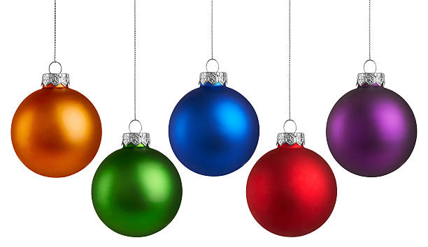 christmas holiday balls - kerstversiering stockfoto's en -beelden