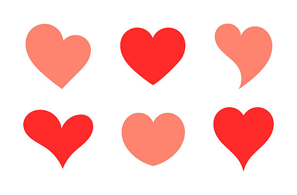 Cute hearts vector Cute red hearts set. Vector illustration heart shape stock illustrations