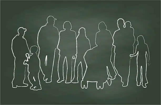 Vector illustration of Chalkboard Family Reunion Vector Illustration